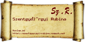 Szentgyörgyi Rubina névjegykártya